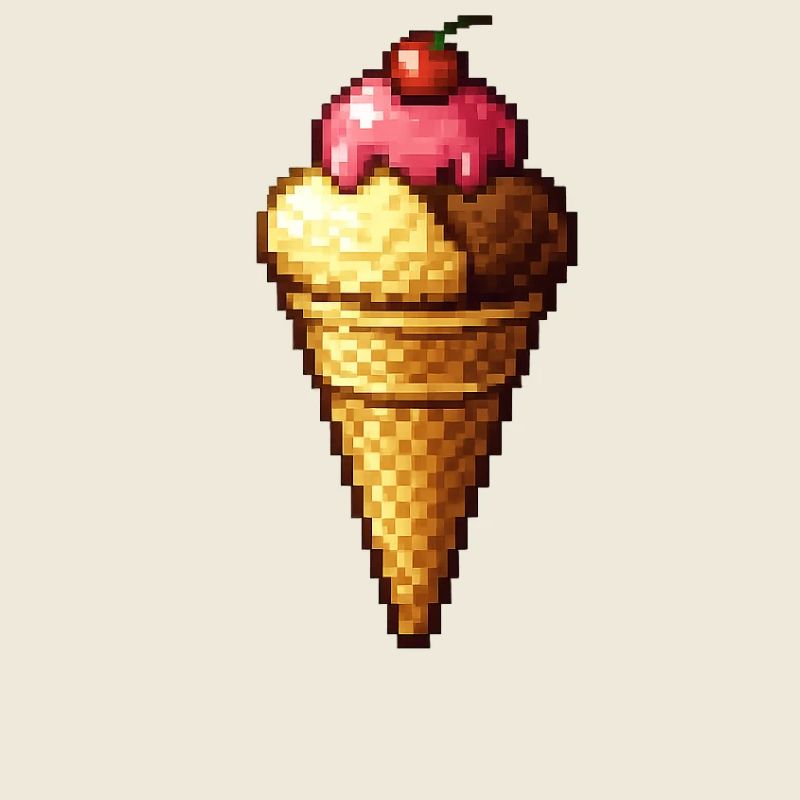 Cornet de glace Retro Pixel