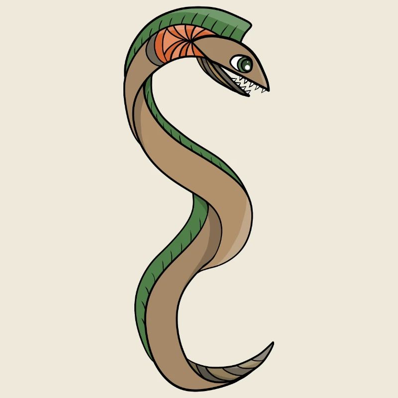 A Snake with sharp teeth