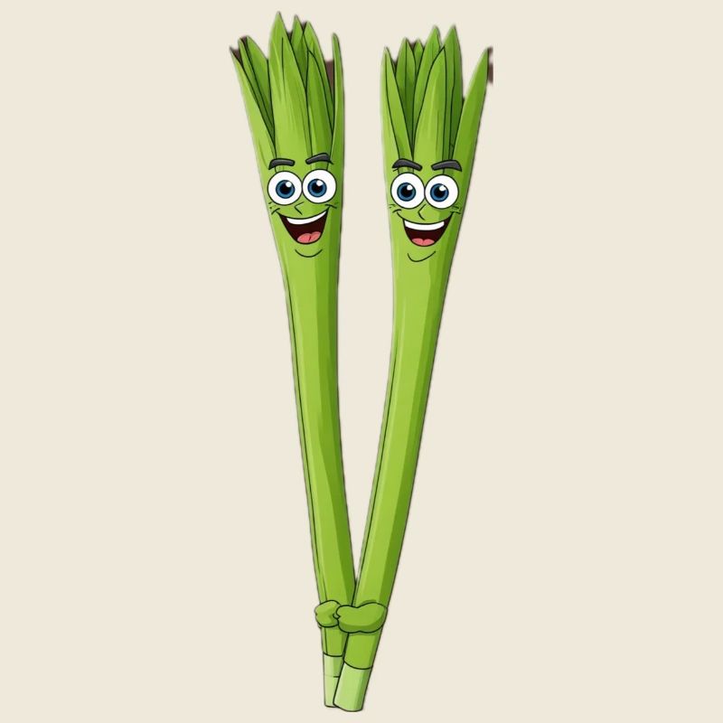 Spargelduo Lächelnd