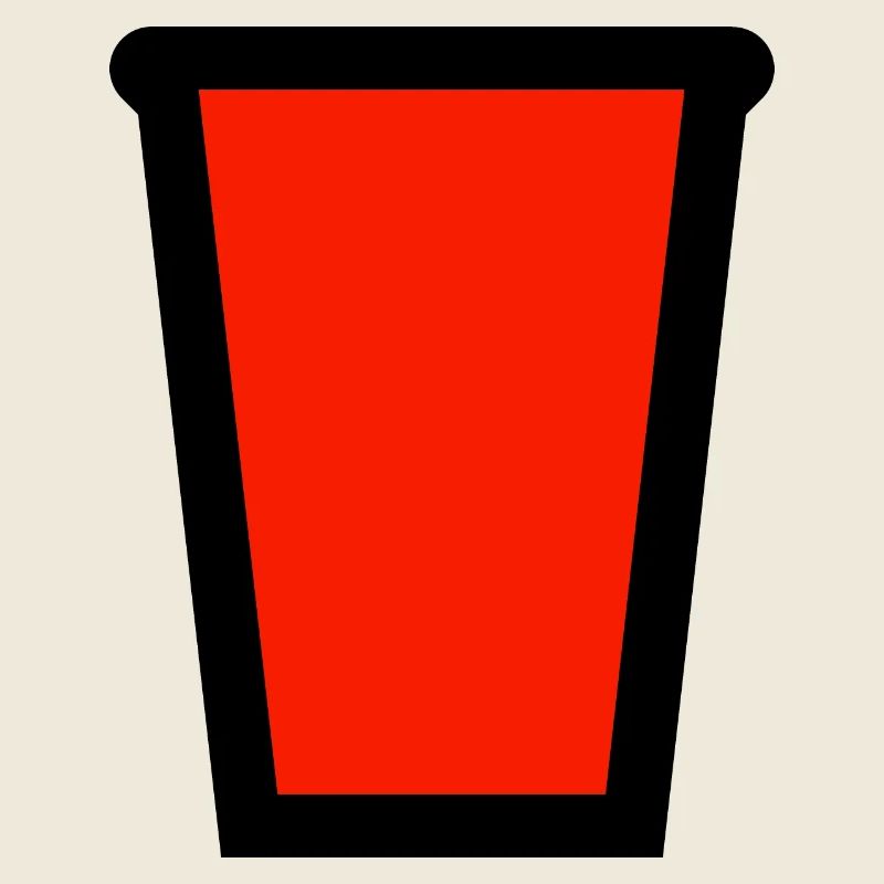 Red plastic cup for alcoholic drinks