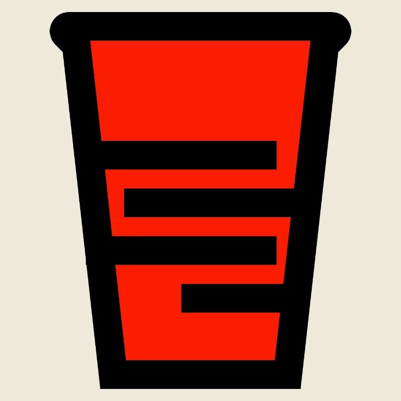 Red plastic cup for alcoholic drinks