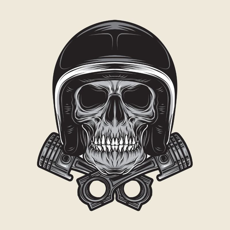 Motorradhelm Skelett! Geschenkidee Motorrad