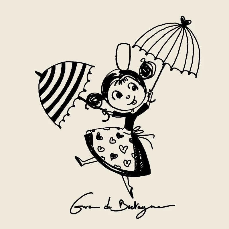 bigoudène avec parapluies