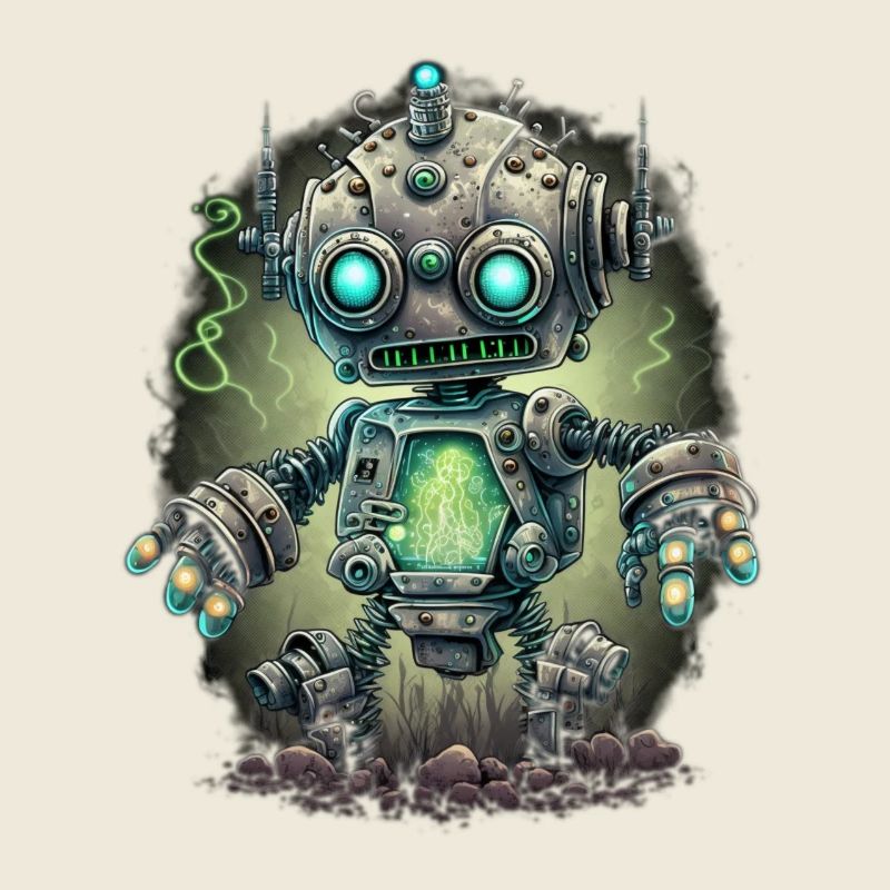 Neon Steampunk Robot