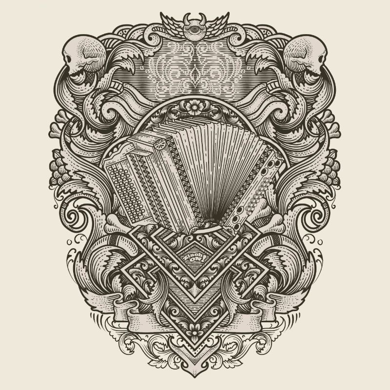 Harmonica Styrian Vintage Illu | ZiachON !