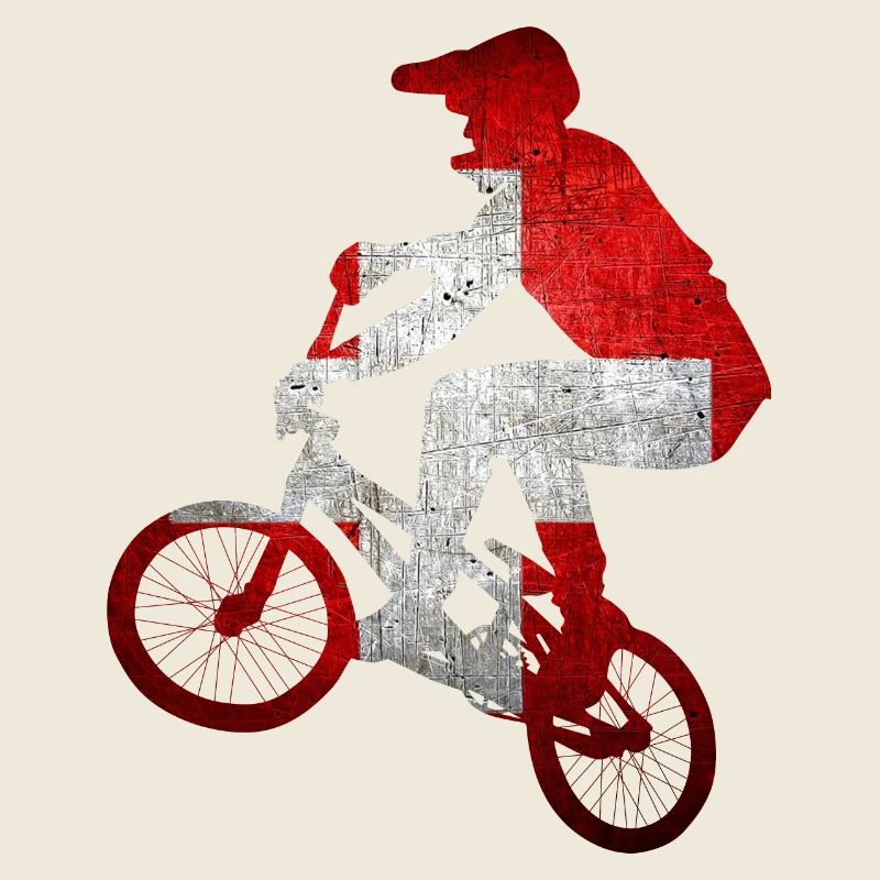 Distressed MTB Cyclist Silhouette