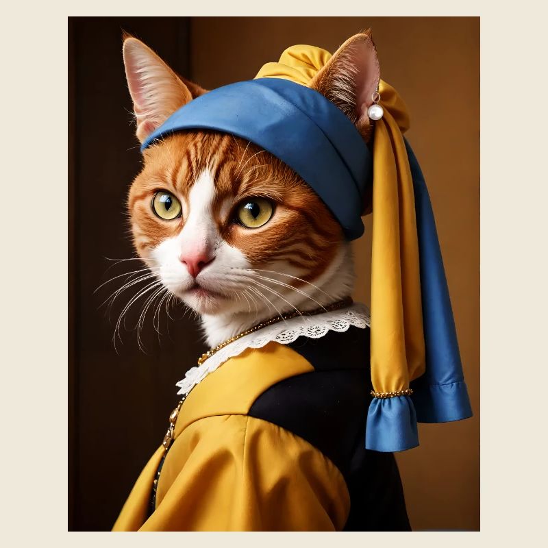 Le chat à la perle boucle d’oreille