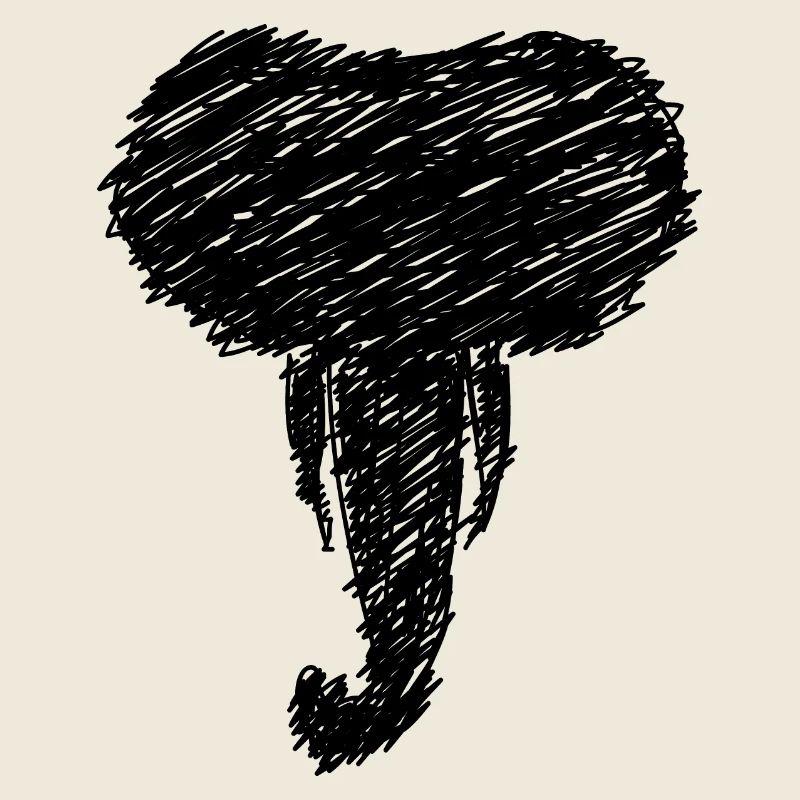 Elefant Kopf Tier Zeichnung Scribble Geschenk