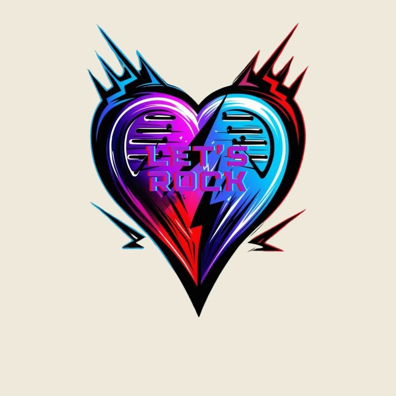 Coeur LETs ROCK - Saint-Valentin