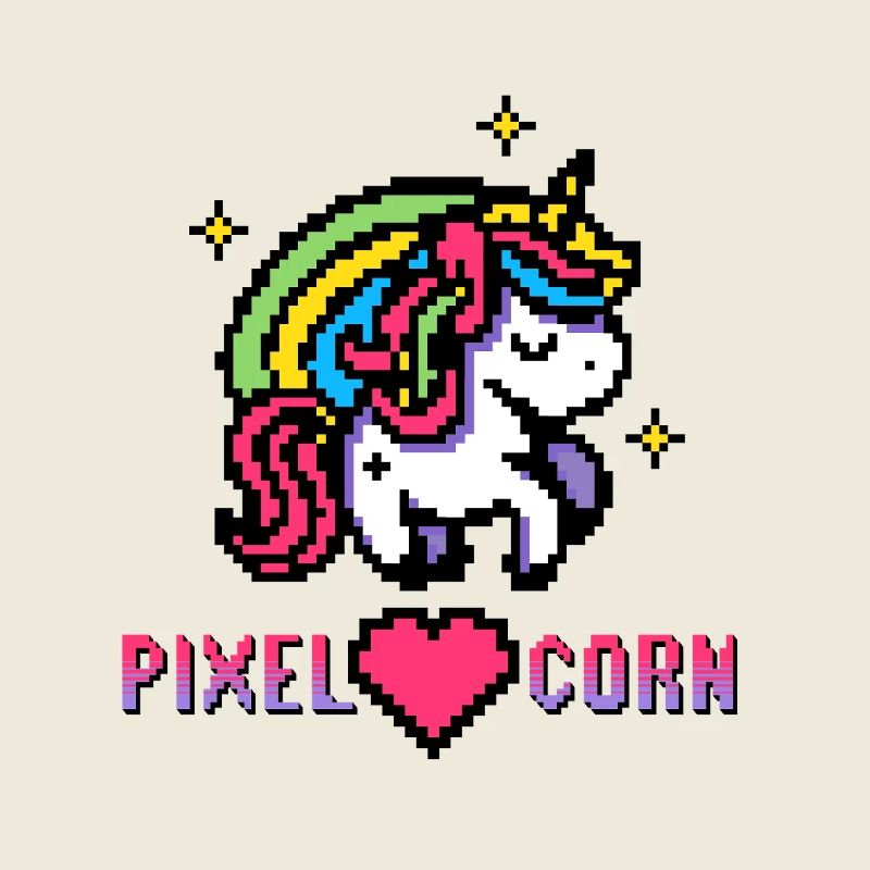 Pixel Unicorn Unicorn Einhorn Regenbogen
