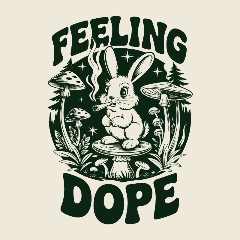 Lapin psychédélique dans la forêt