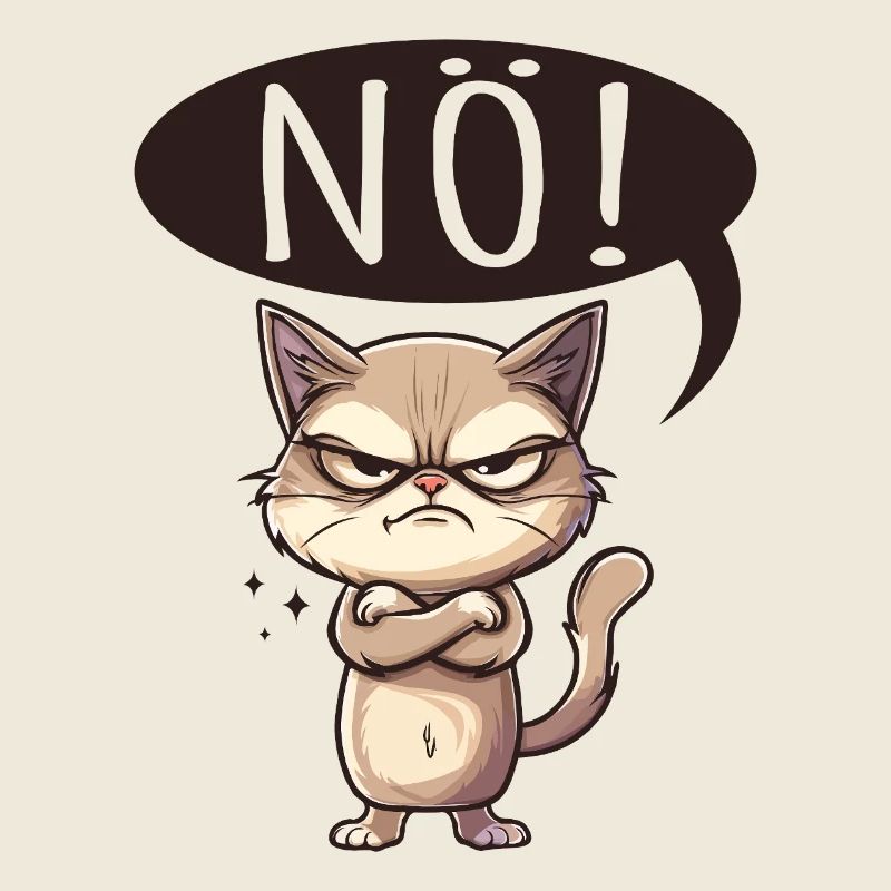 Cool Cat Nope funny saying grumpy