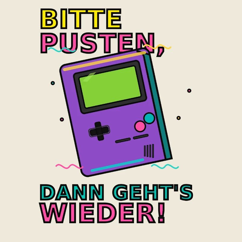 Retro Gaming Saying with Handheld Game Device Video Games