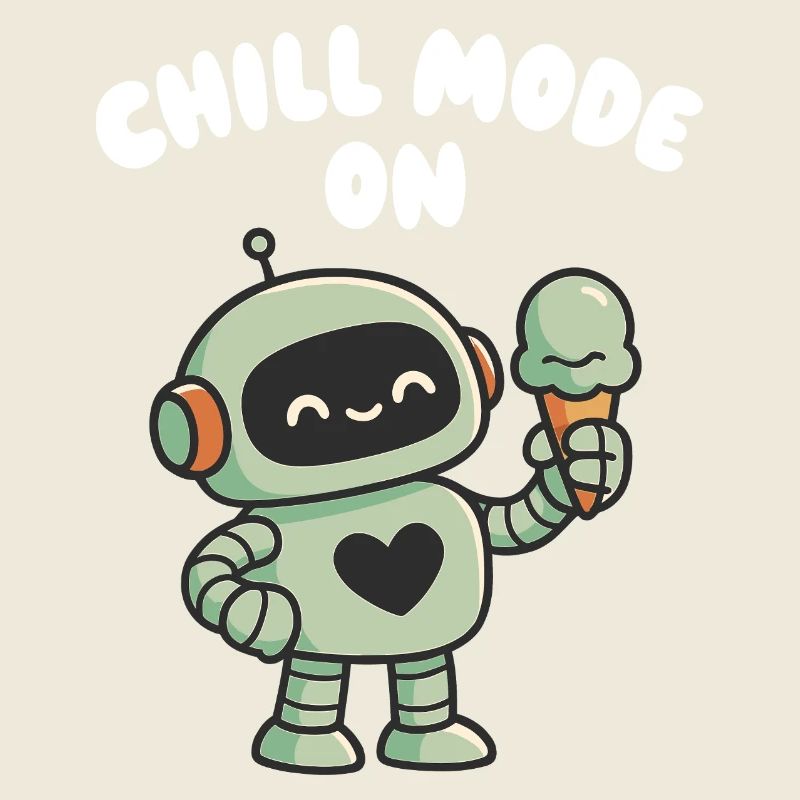 Robot détendu avec cornet de glace