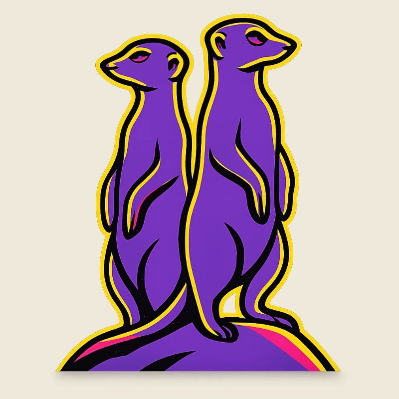 Zwei Erdmännchen auf einem Hügel 