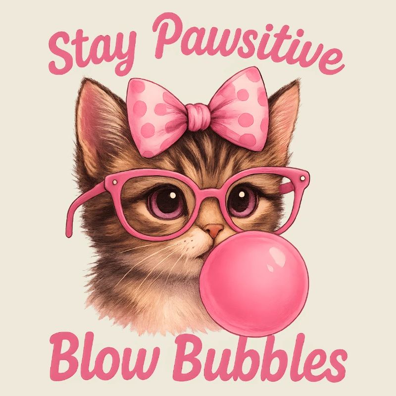 Chat mignon - Stay Pawsitive Blow Bubbles