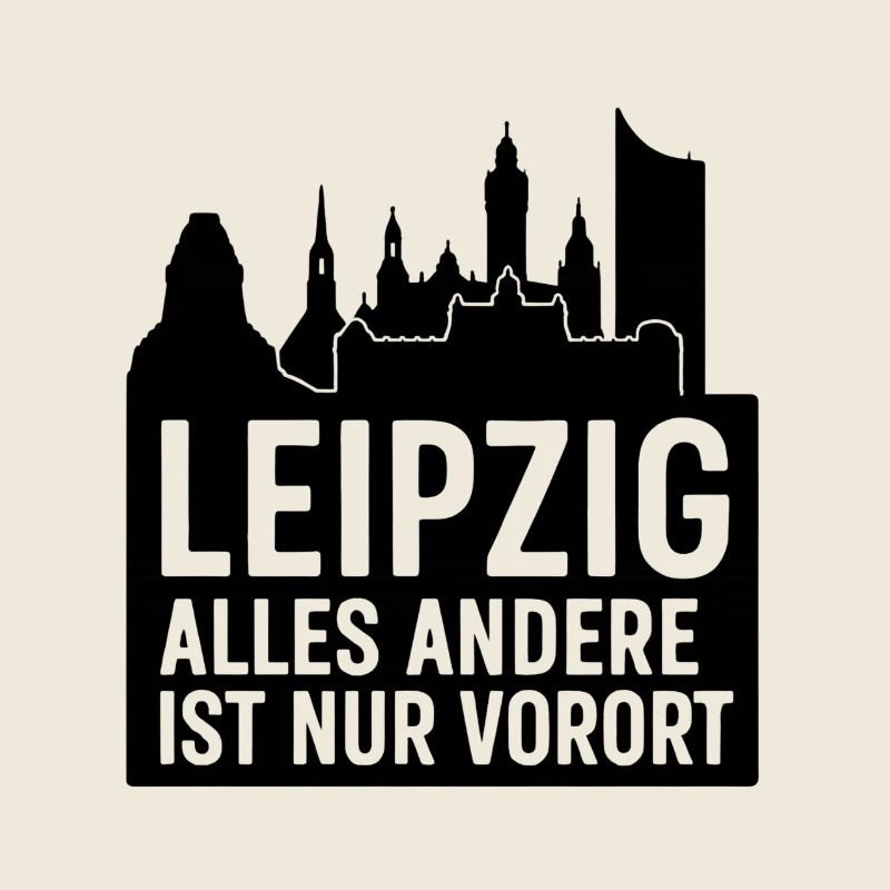 Leipzig Skyline Silhouette Text Design Stadt 