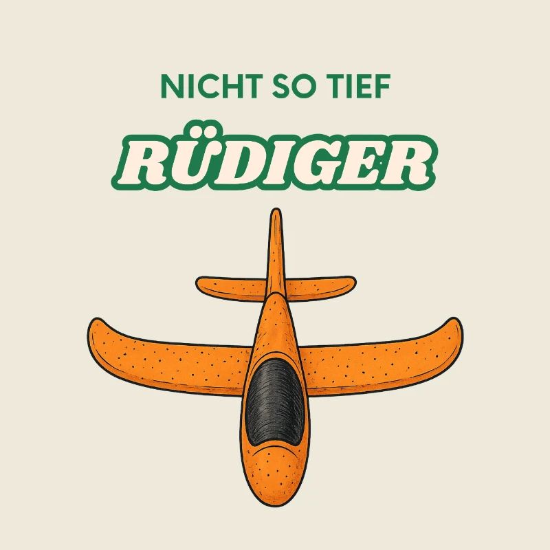 Not So Deep Rüdiger Airplane Cartoon