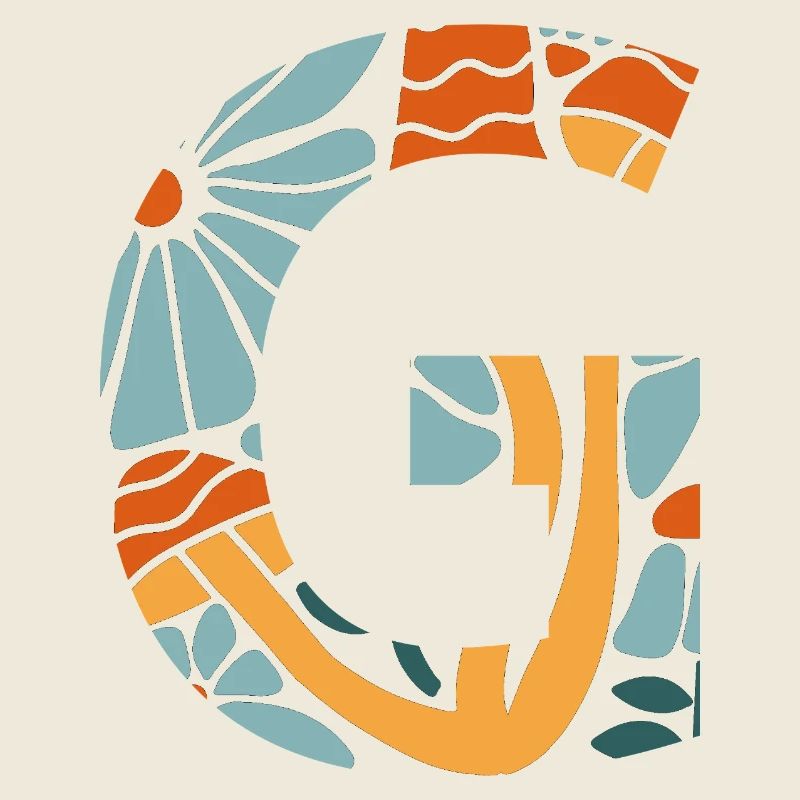 Lettre g fleurs groovy idée cadeau 