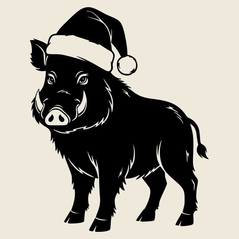 Weihnachts-Wildschwein Vector