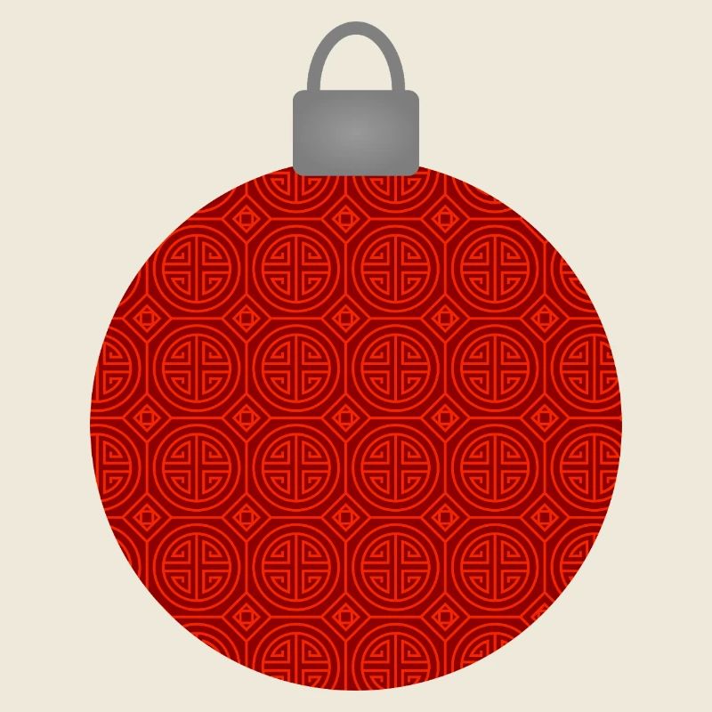 Rotes Rundmuster Weihnachtskugel