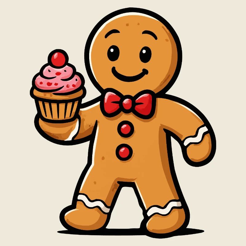 Lebkuchenmann Cupcake Cartoon