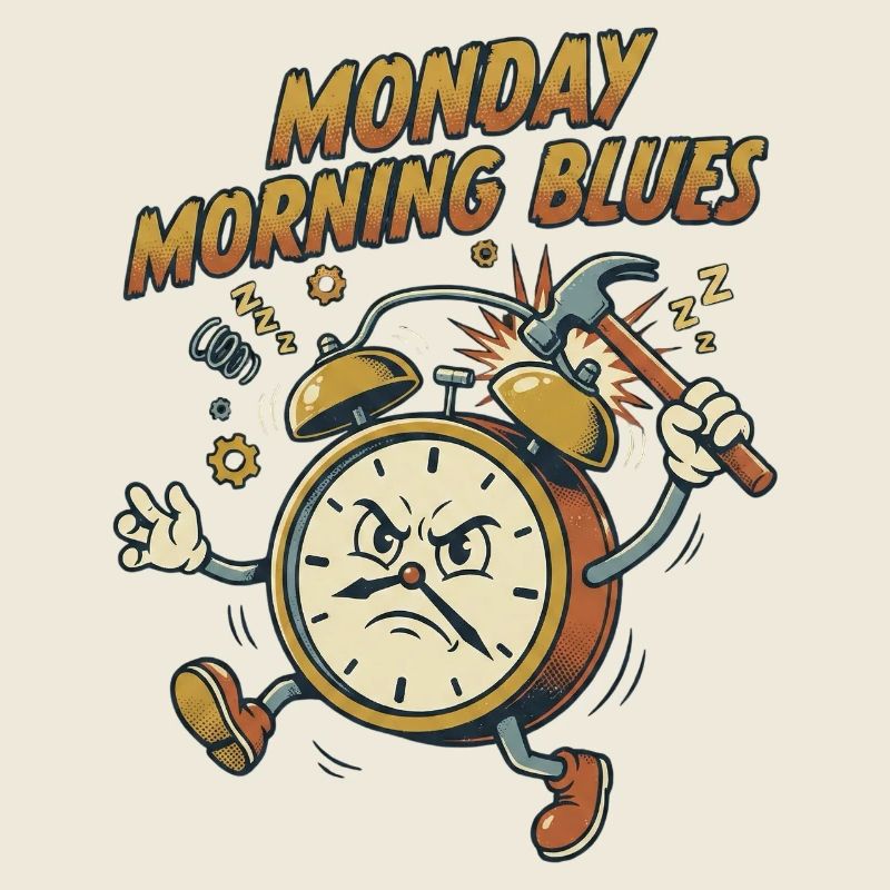 Monday Morning Blues – Wütender Retro Wecker mit H