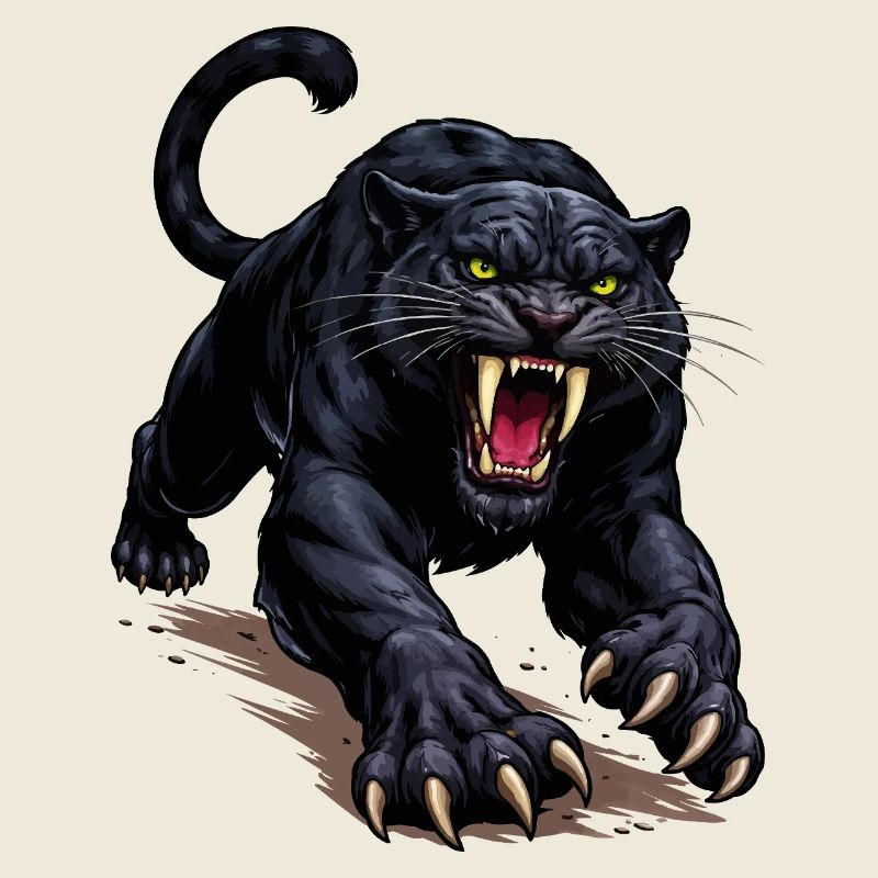 Schwarzer Panther Angriff