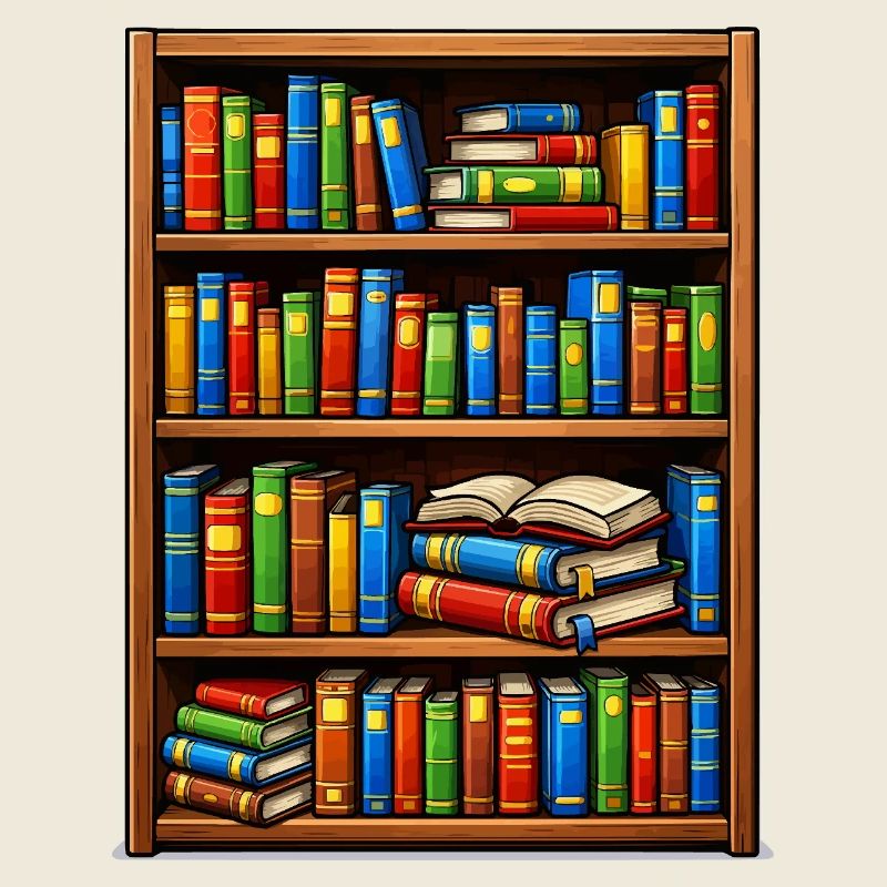 Bookcase Illustrato Library