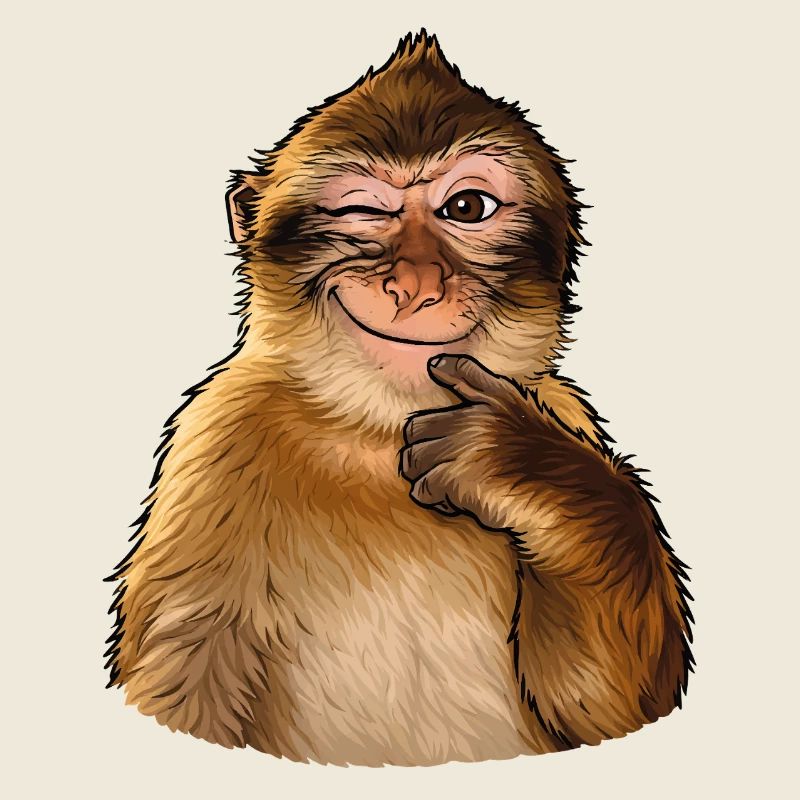 Funny tongue-in-cheek monkey