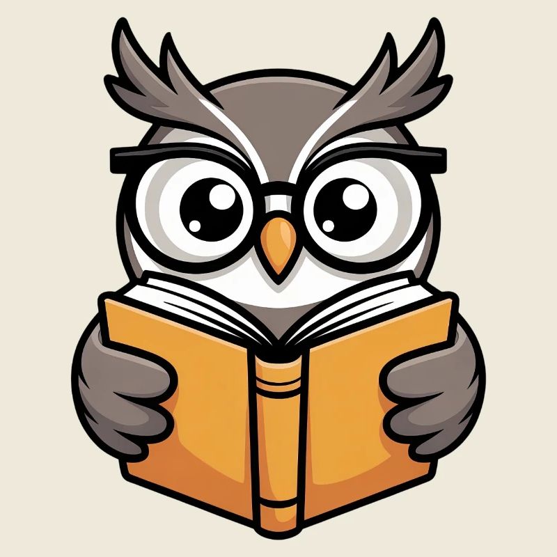 Süße Lese-Eule mit Brille