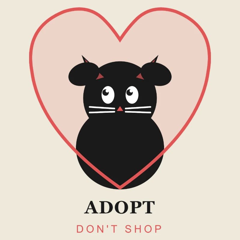 AdoptDontShop Katzenherz-Emblem