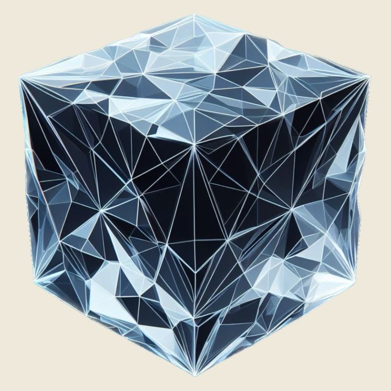 Ein Eiswürfel im Polygon-Stil