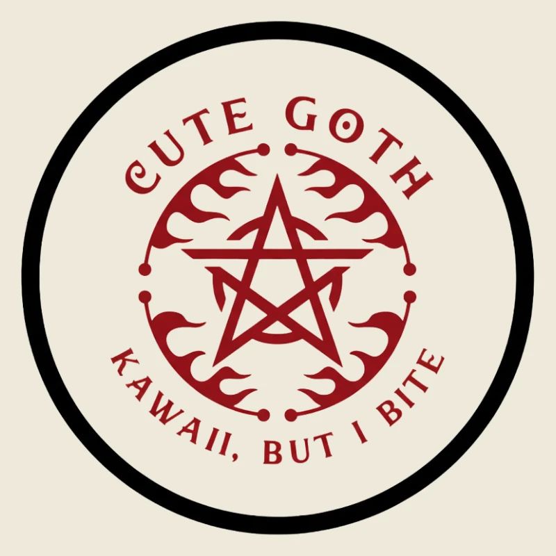 Cute Goth Pentagram Crest