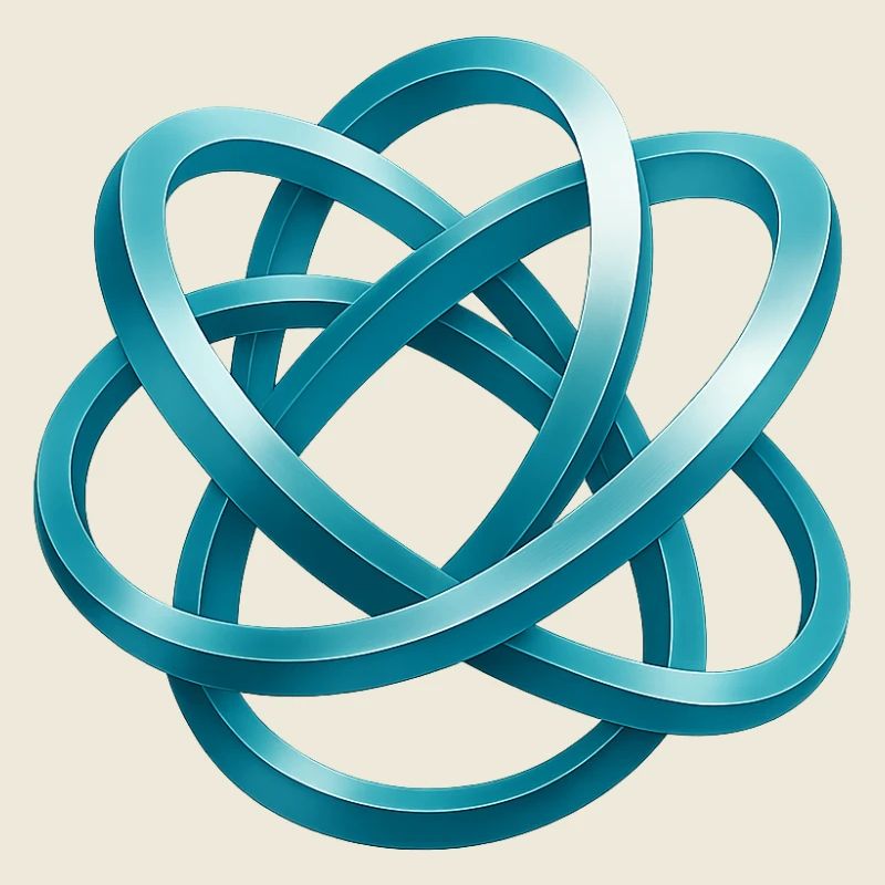 Blue braided knot design