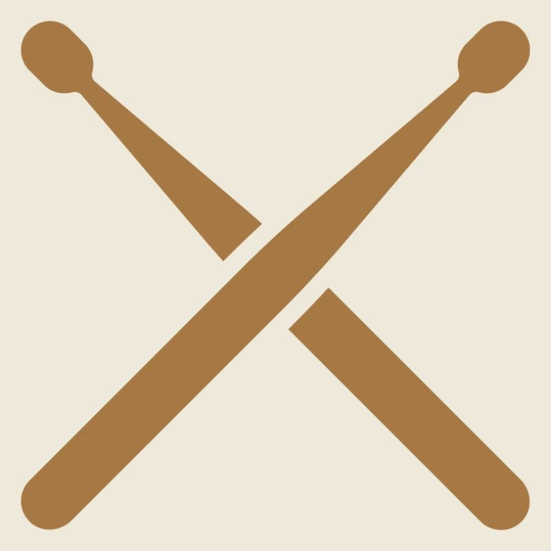 Cross drumsticks with drum pattern