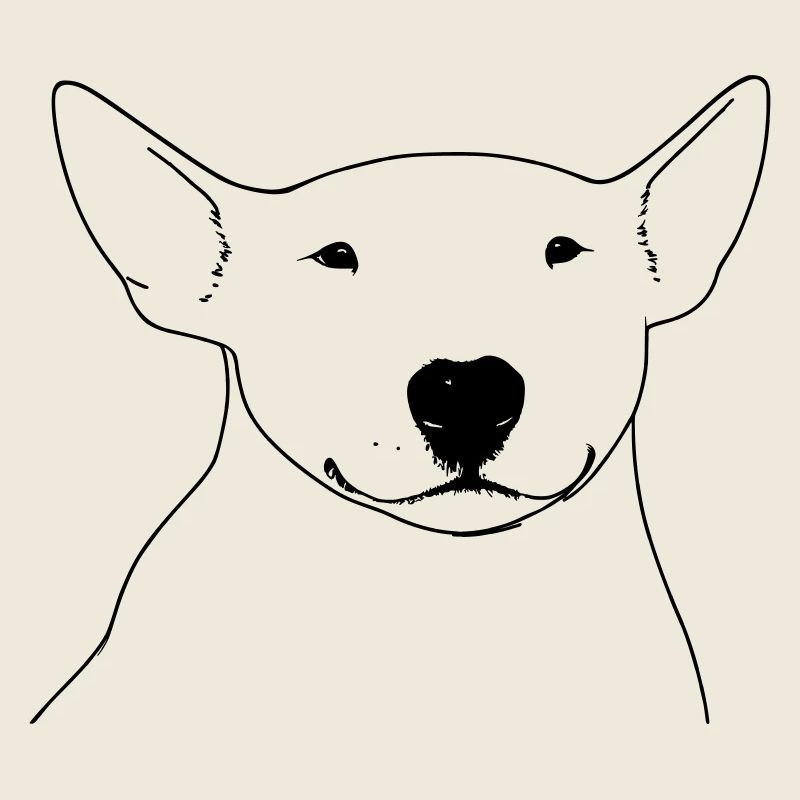 Bull Terrier, Bully Silhouette Stylized