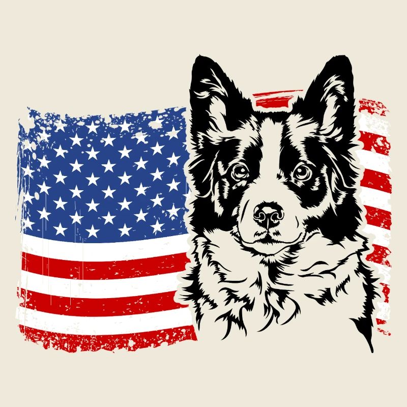 Border Collie US Amérique Drapeau Chiens Chien Wilsigns