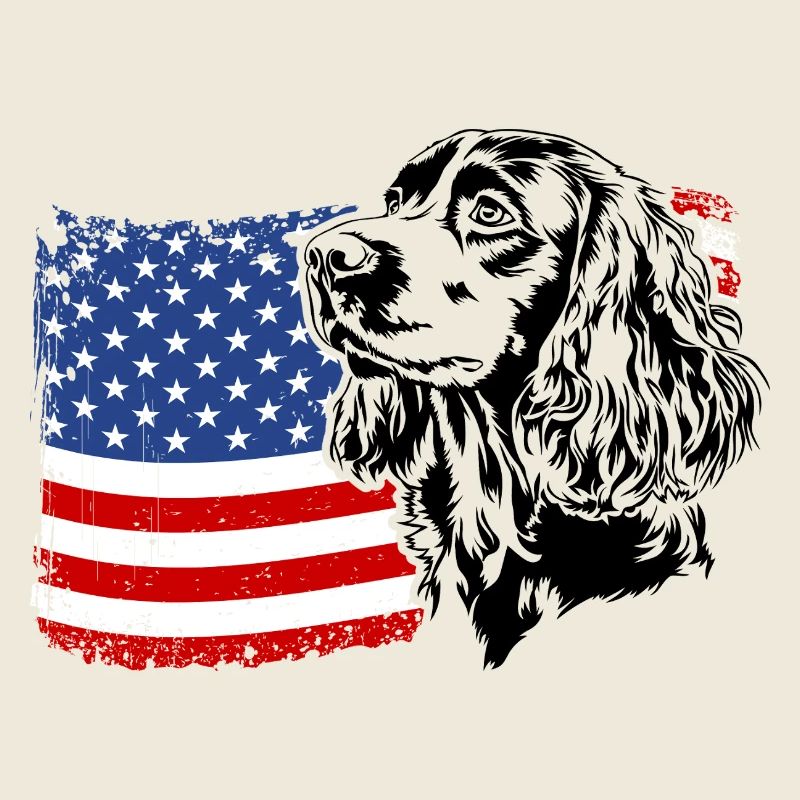 Boykin Spaniel US America Flag Dogs Wilsigns