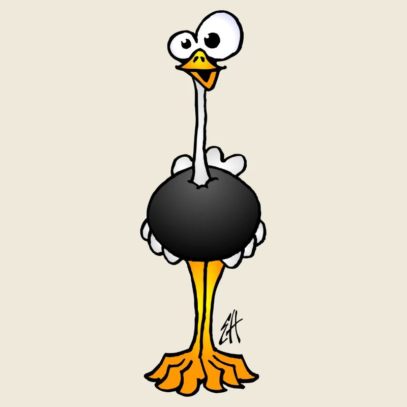 Funny Ostrich Full Color Design
