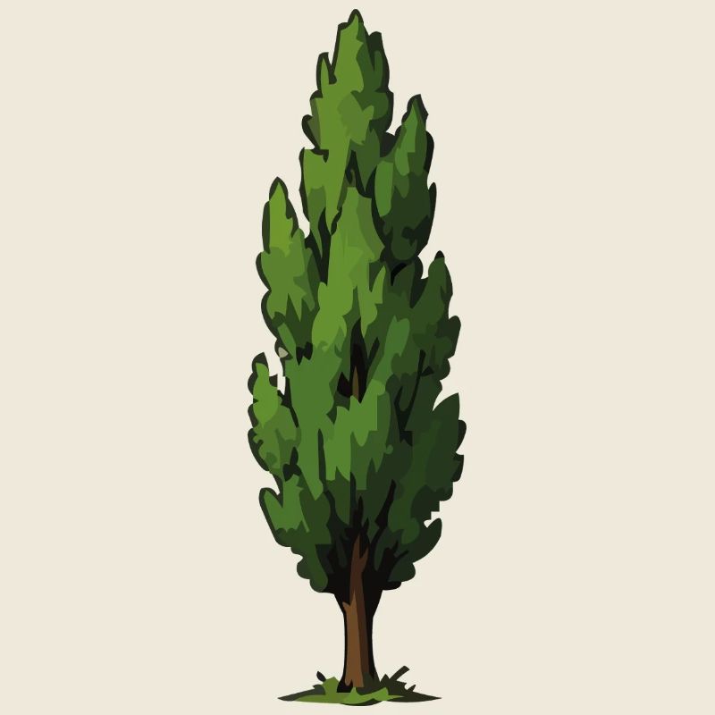 Stylized Green Tree Shape