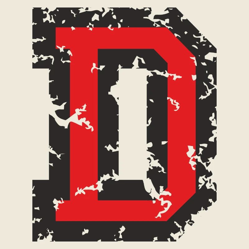 D (Vintage Rot) Buchstabe D