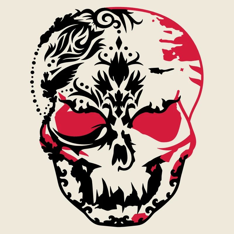 Masque de crâne fait d'ornements