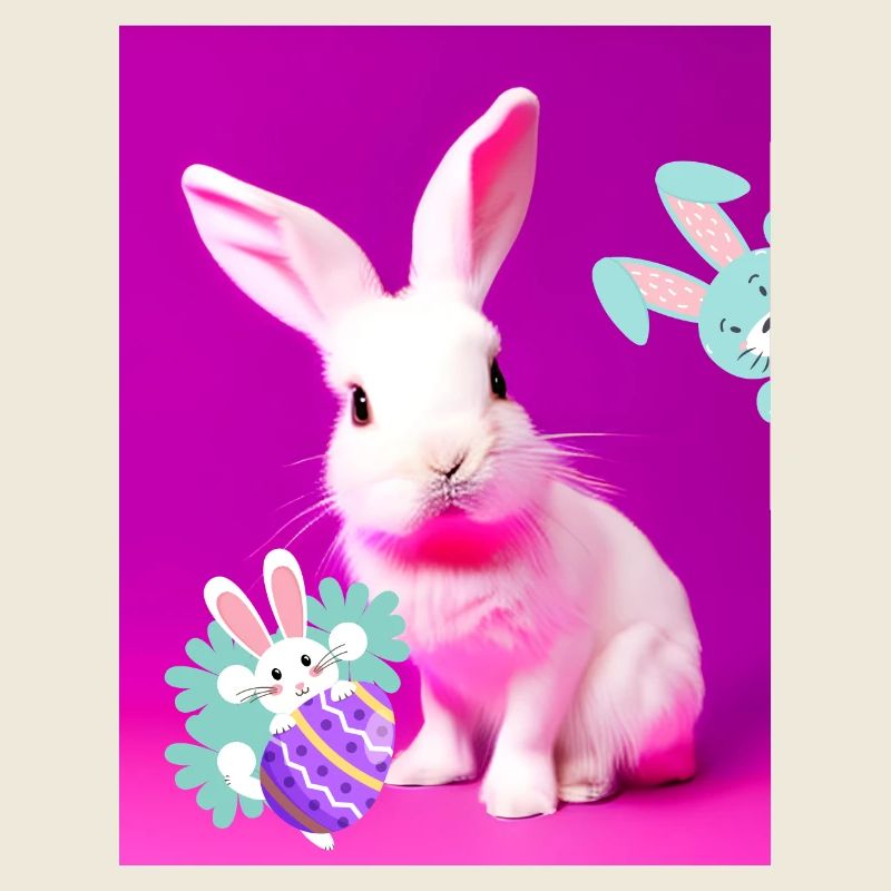 Pink Easter Bunny with Easter Egg Pink