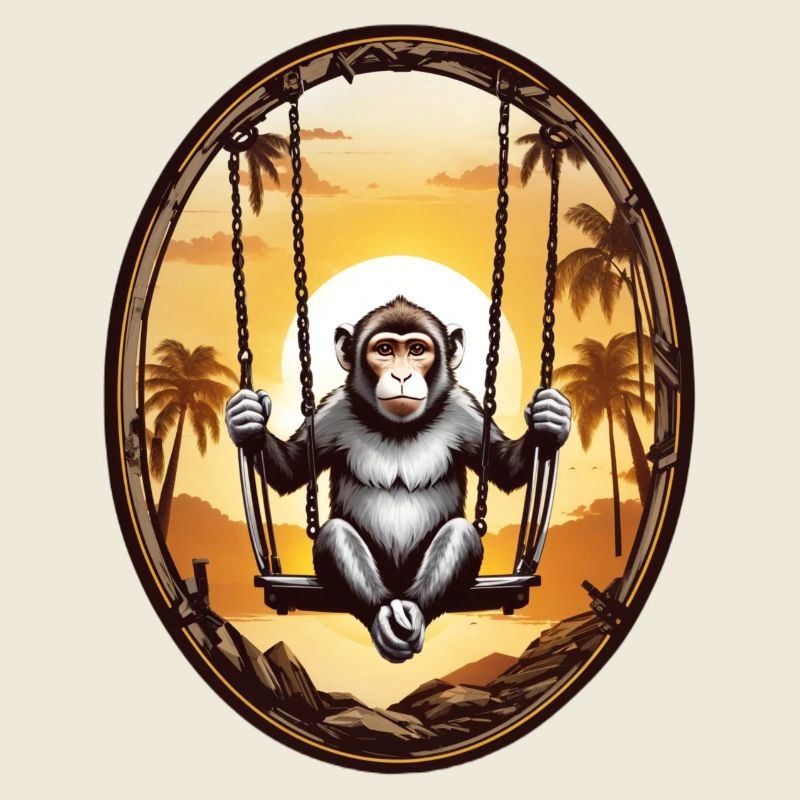 Monkey on swing