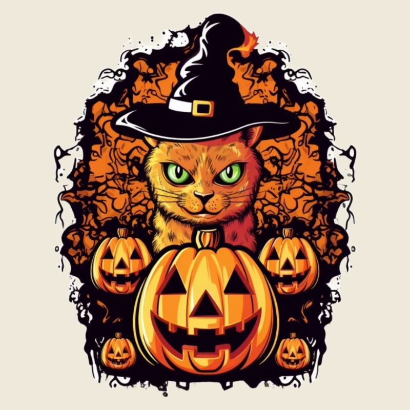Conception d’Halloween Cat Magic
