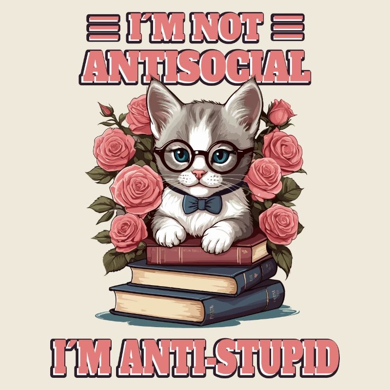 Schlaue Katze mit Lesebrille