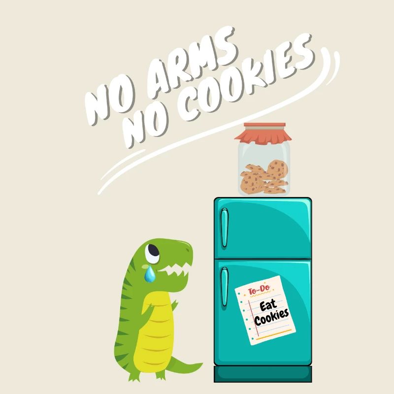 Pas de bras, pas de biscuits, drôle de dinosaure