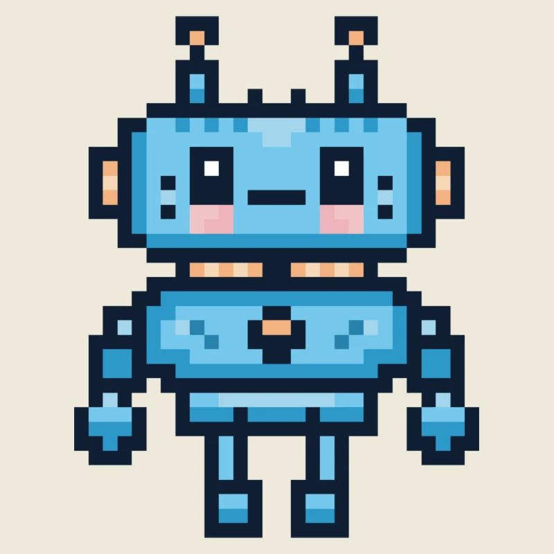 Robot pixel art mignon - Cute robot retro gaming
