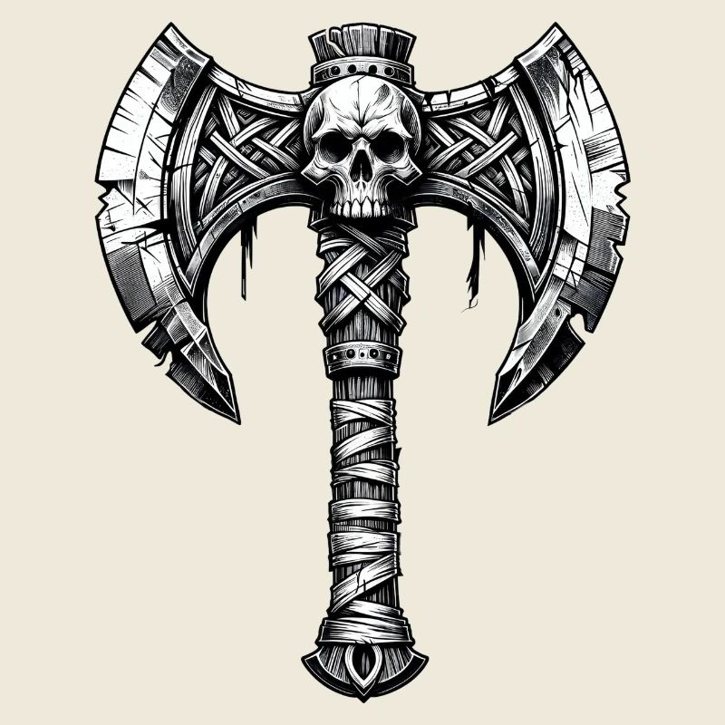 Axe throwing axe skull design